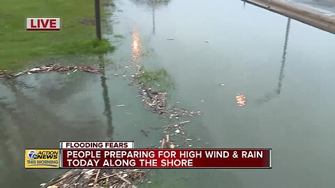 Water pooling in parking lots in Michigan as flooding concerns continue