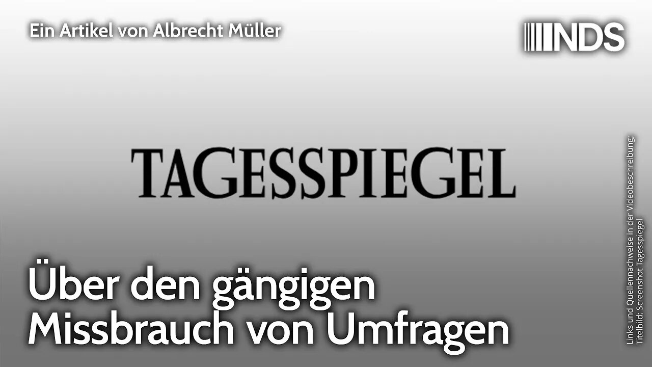 Über den gängigen Missbrauch von Umfragen | Albrecht Müller | NDS-Podcast