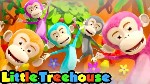 Five Little Monkeys Jumping on the Bed | Kindergarten Nursery Rhymes & Kids Song by Little Treehouse