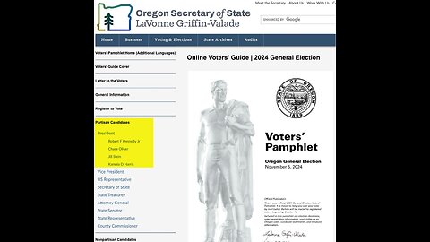 Oregon Voter Pamphlet Does Not Include Donald Trump