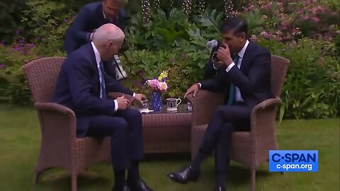 Prime Minister Rishi Sunak To Biden At 10 Downing Street: "Joe, We've Got A Special Mug For You!"