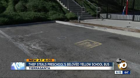 Thief steals Tierrasanta preschool's beloved school bus