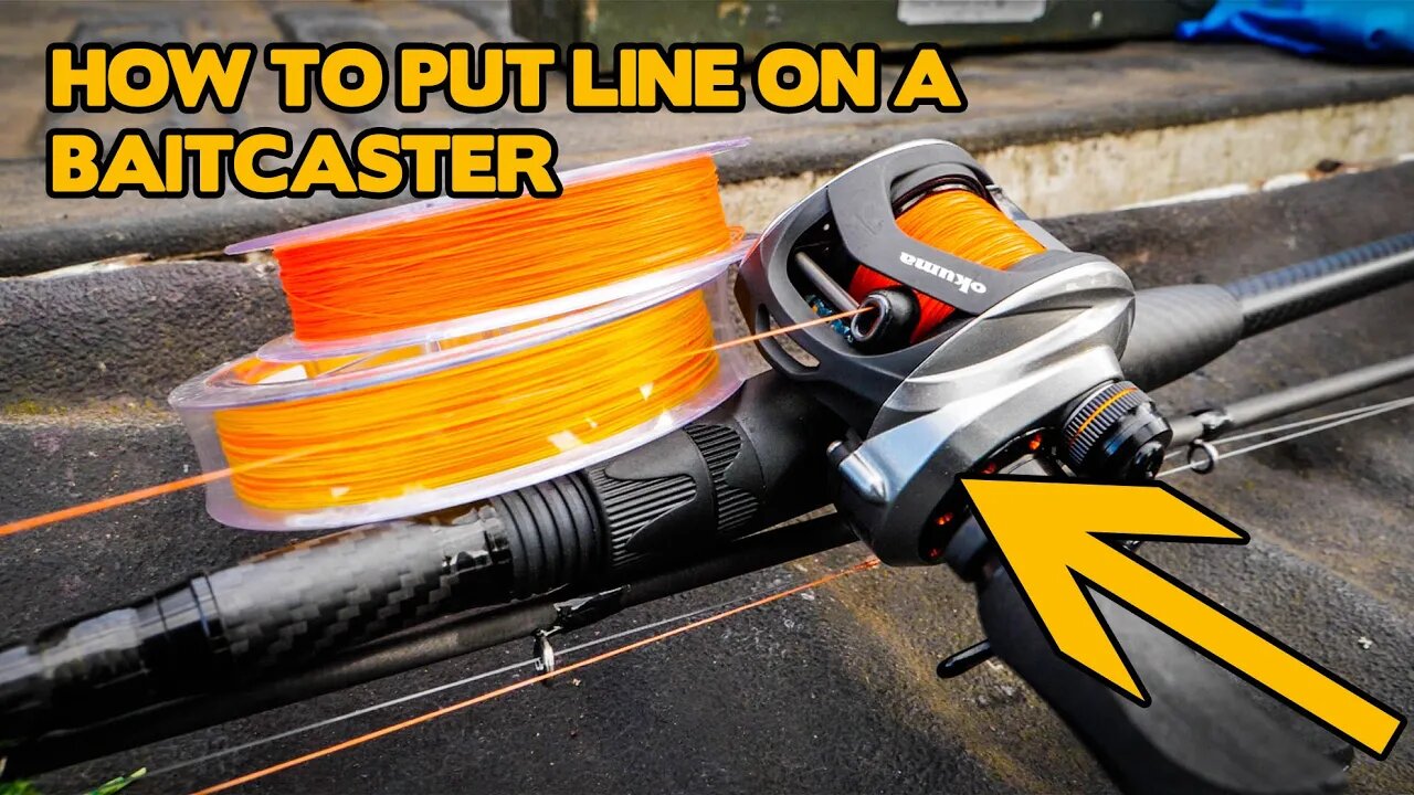 How To Put Line On A BAITCASTER FISHING Reel.