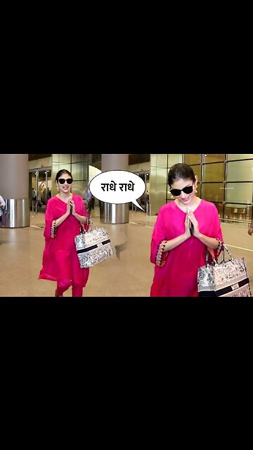 Mouni Roy greets paps with "Namaste" at the airport