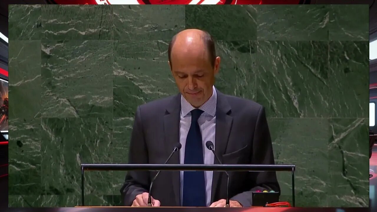 A representative for Austria addresses the General Assembly emergency session on Gaza