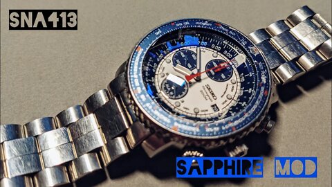 Seiko Flightmaster SNA413 Easy Sapphire Mod