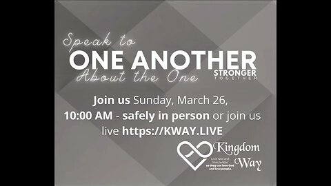 Speak to one another about the One - This Sunday