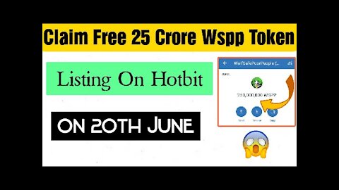 Claim free wspp airdrop tokens | Listing on Hotbit on 20th June | very limited time Airdrop| #Shorts