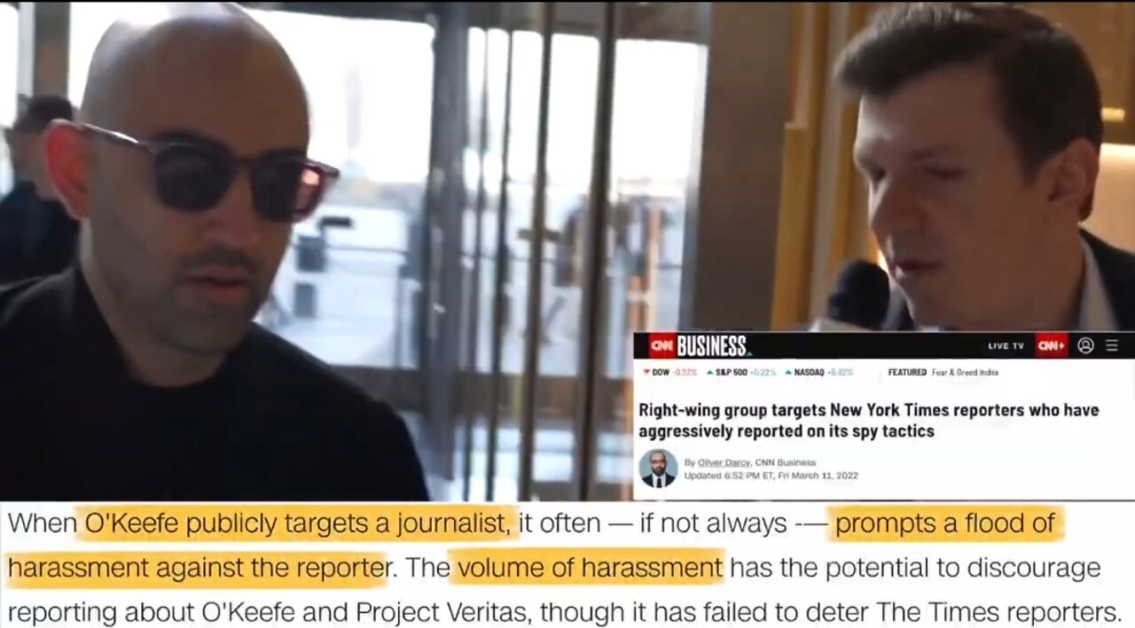 James O'Keefe Project Veritas Confront CNN's Oliver Darcy On Harassment Accusation