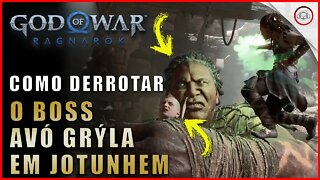 God of war Ragnarok, Como derrotar o Boss Avó Frúla em Jotunhem | Super dica