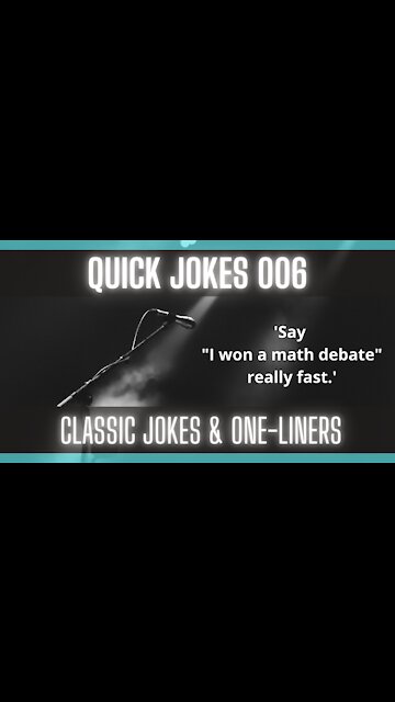 Quick Jokes 006 [Keep Laughing] [Very Funny] [Joke A day]