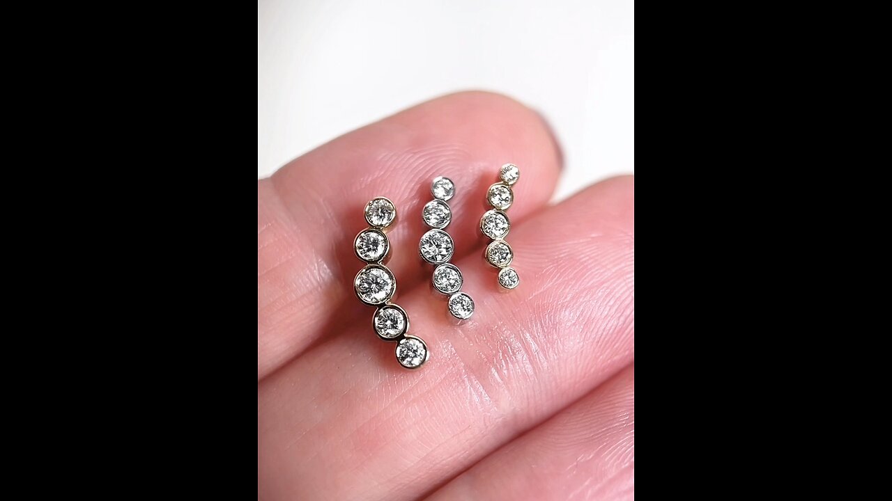 Diamond Crescent Helix Ear Piercing Studs