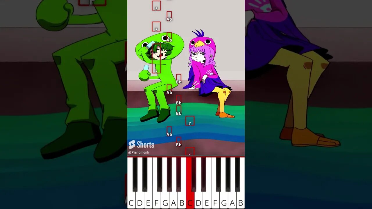 Jumbo Josh and Opila Bird Mood (@fash) Garten of Banban Animation - Octave Piano Tutorial