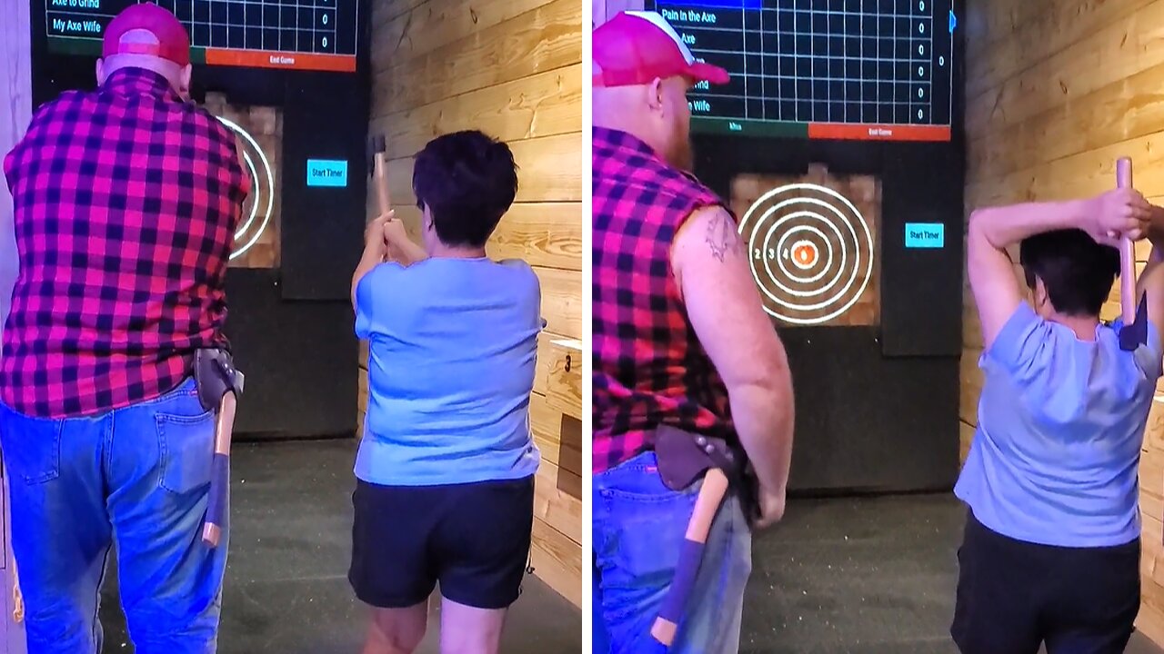 Grandma gets bullseye on first ever axe throw