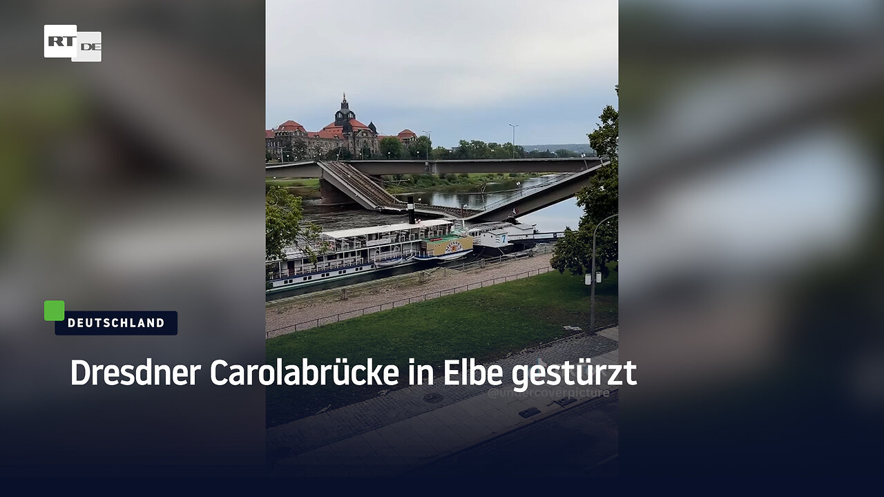 Dresdner Carolabrücke in Elbe gestürzt