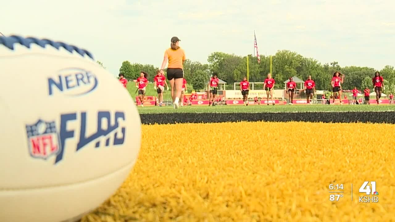 Champions sendoff held for KC-area youth flag football teams at Chiefs training camp