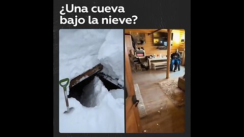 La casa que se esconde bajo una cueva de nieve