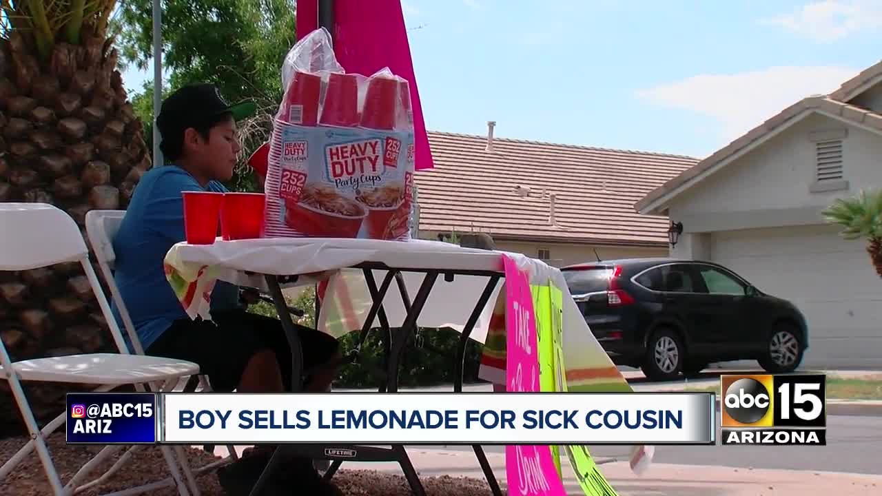 Mesa boy sells lemonade for sick cousin