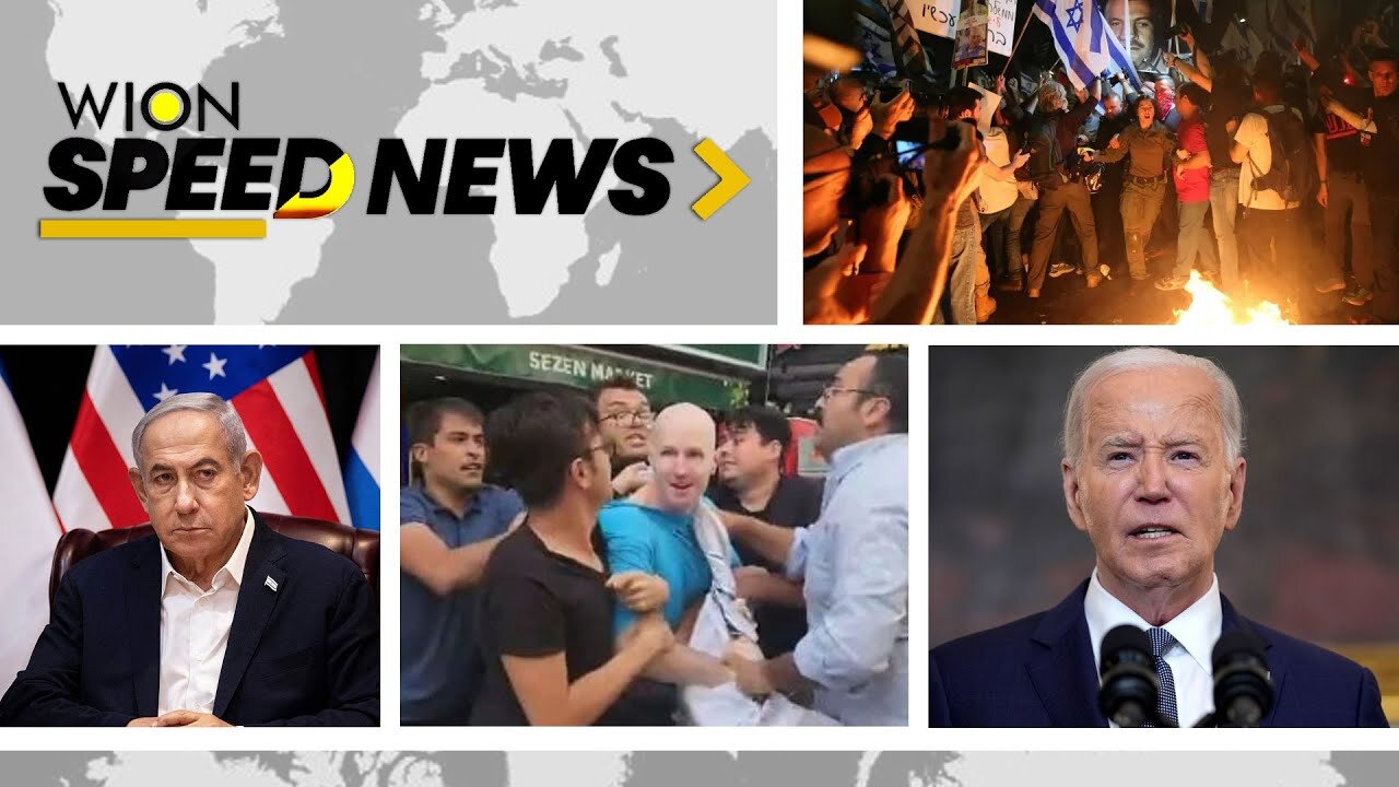 Israel-Hamas War: Police & protesters scuffle outside Netanyahu's residence | WION Speed News