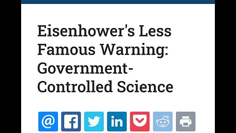 President Eisenhower warning about UNIVERSITIES & SCIENCE