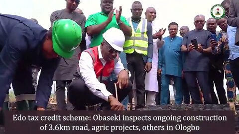 Edo tax credit scheme: Obaseki inspects ongoing construction of 3.6km road, agric projects