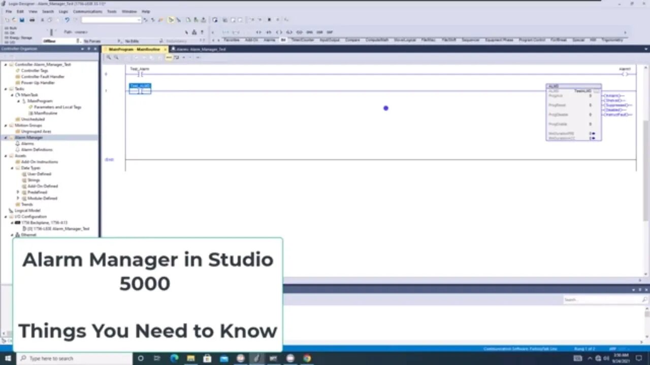 Studio 5000 Alarm Manager Things To Be Aware Of