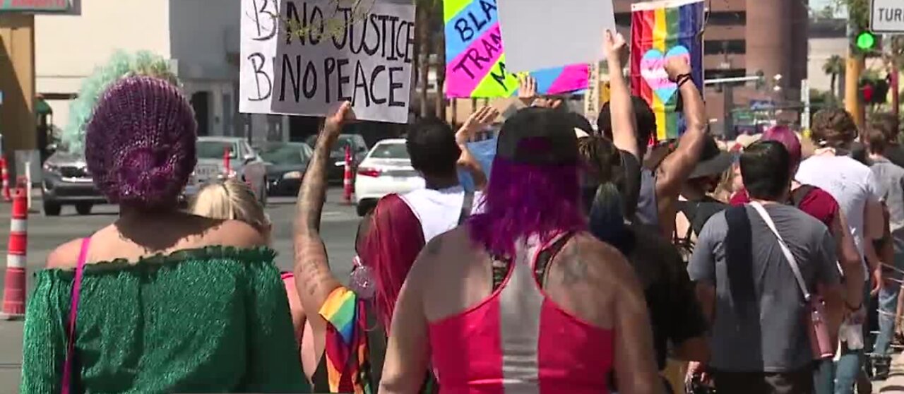 Transgender and Black Lives Matter march in Las Vegas