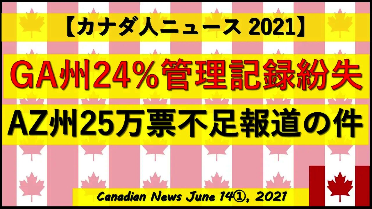 GA州管理記録紛失 AZ州25万票不足の件