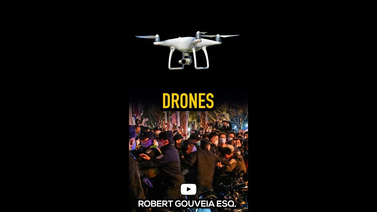 Chinese Drones Warn Protestors #shorts