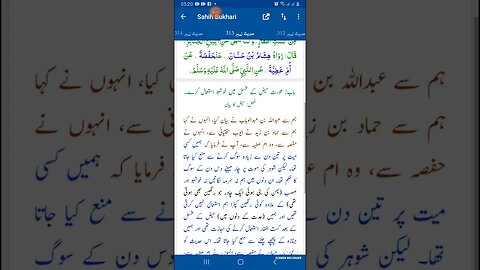 Hadees SHARIF Sahi bukhari SHARIF hadees number #313 in arbic urdu and English language