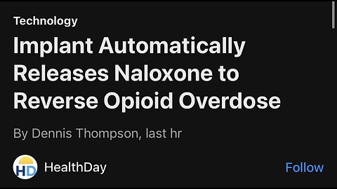 Implant That Can Save You From Overdosing 🤦🏾‍♂️