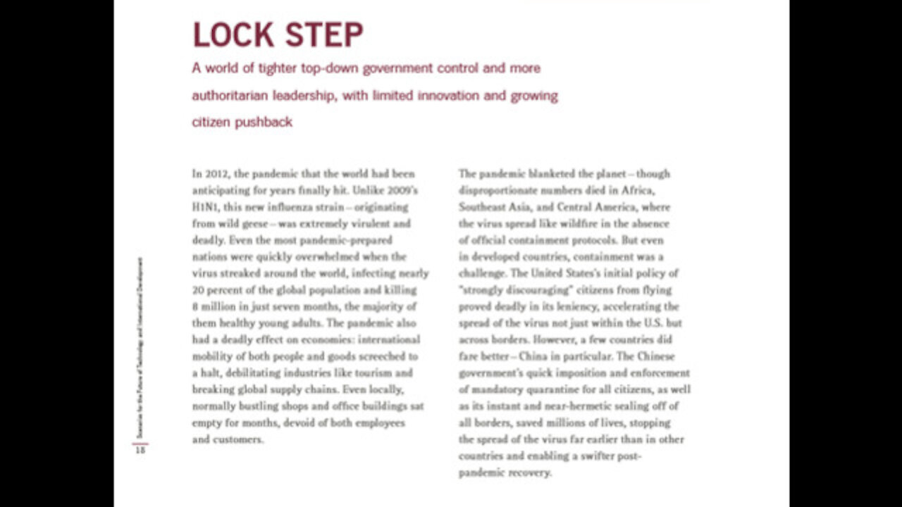 Rockefeller Foundation 2010 Scenarios "Hack Attack" & "Clever Together"