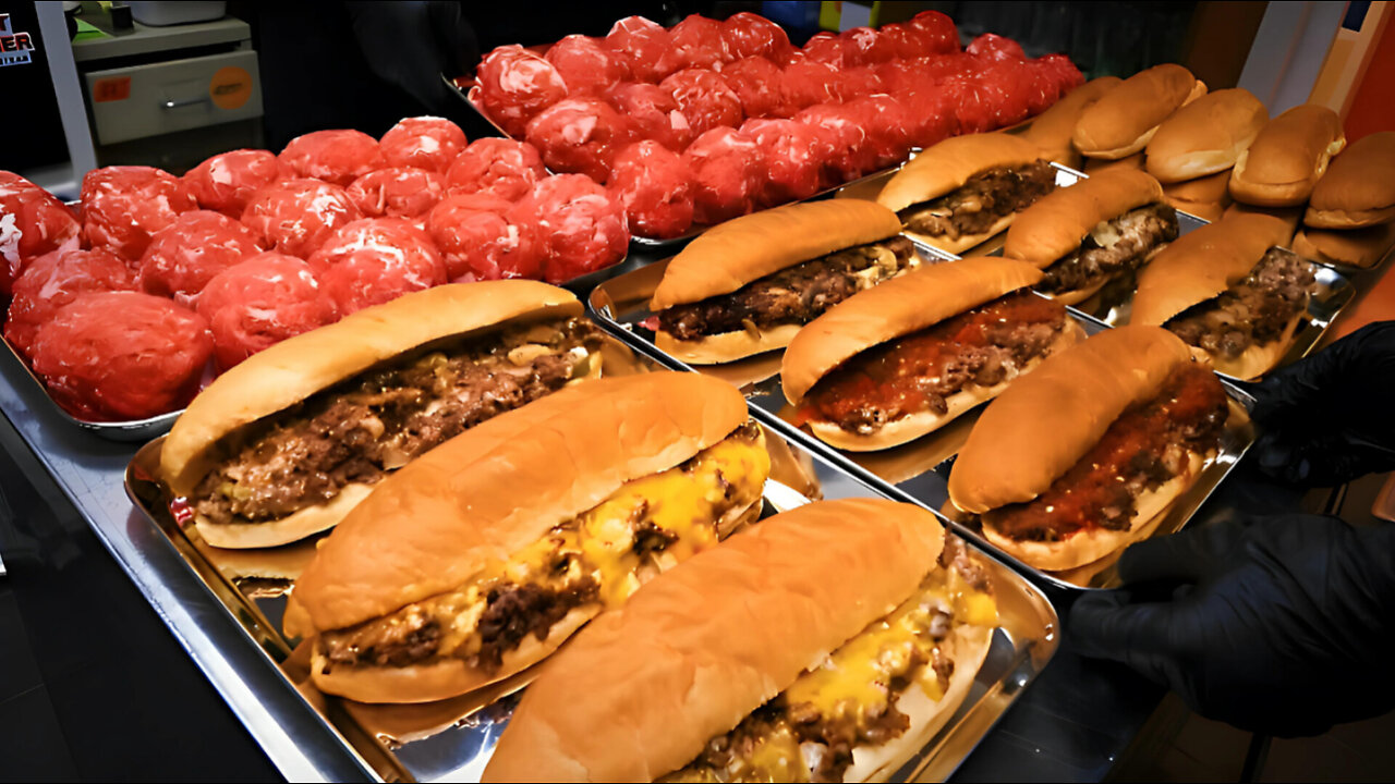 The ultimate American hot dog, the best meat bomb ever! American Philly cheese steak hot dog -Korean