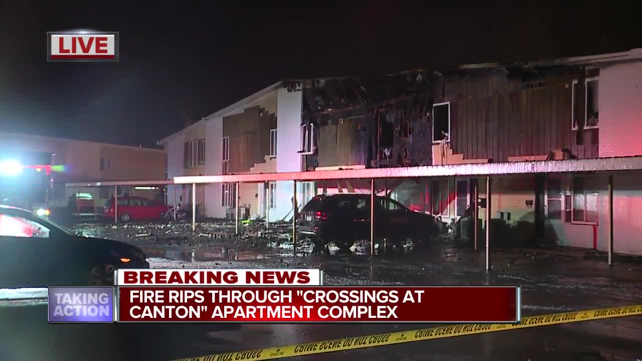 Fire rips through Crossing at Canton complex