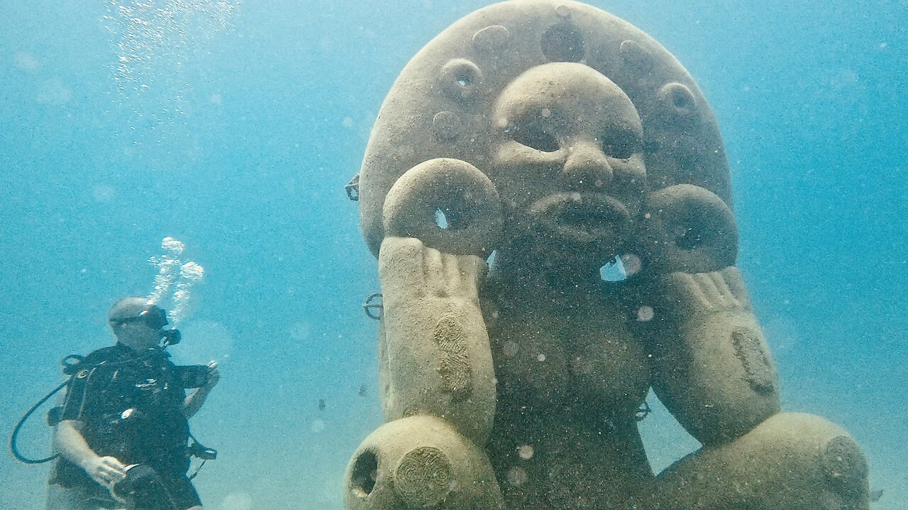 GIANT Underwater Sculpture ~ Atabey ~ Coral Reef Art ~ Sosua Dominican Republic