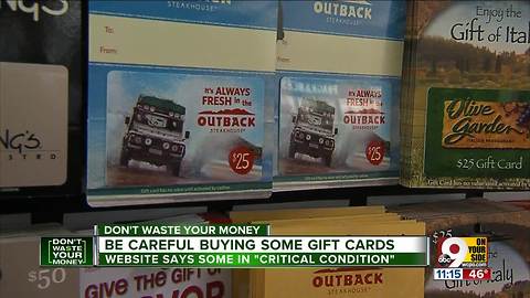 Be careful buying some gift cards