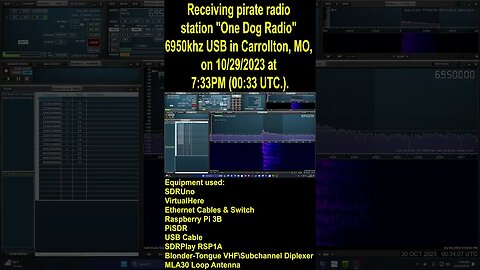 Receiving pirate radio station One Dog Radio 6950khz USB #shortwave #pirateradio