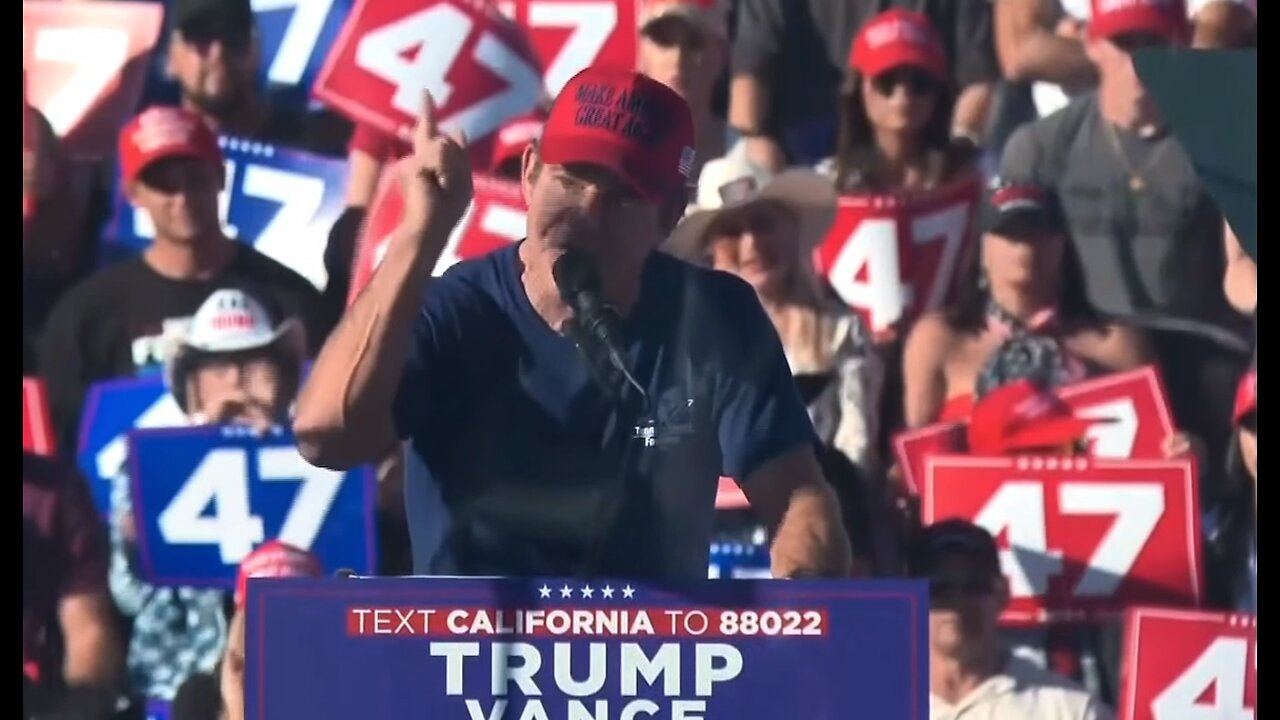 ONCE ILLEGAL VOTES TRUMP! Dennis Quaid tells Crowd to ditch Kamala at Coachella CA rally