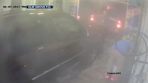 Wisconsin car wash employee narrowly escapes collision in car wash