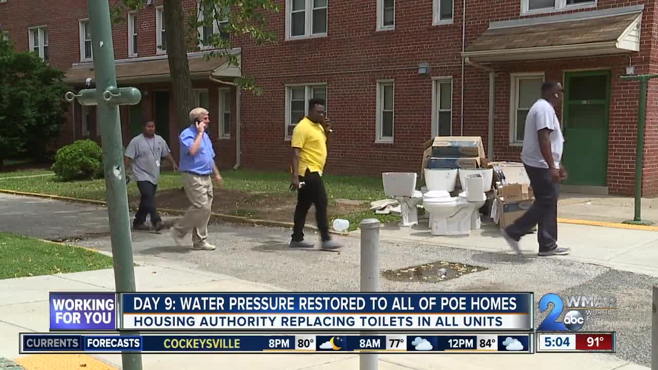 Water flowing again at Poe Homes