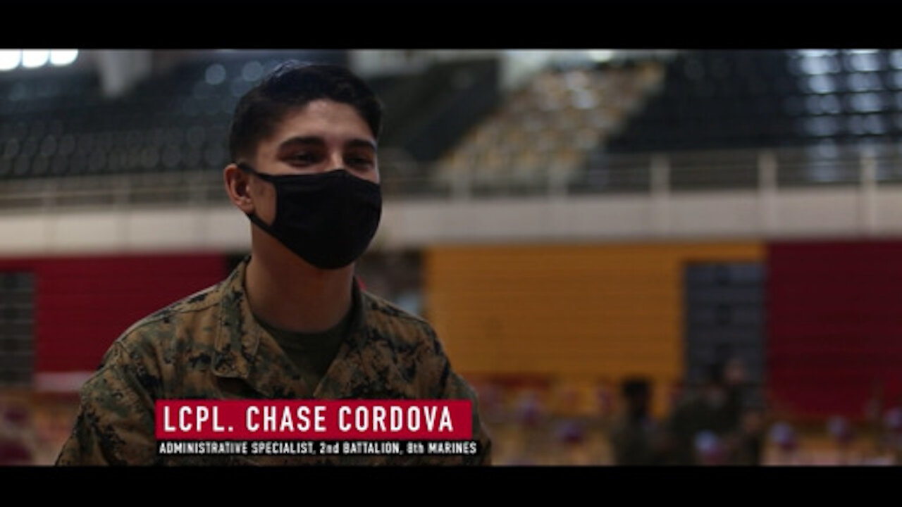 Marine on the Street: COVID-19 Vaccine Lance Cpl. Chase Cordova