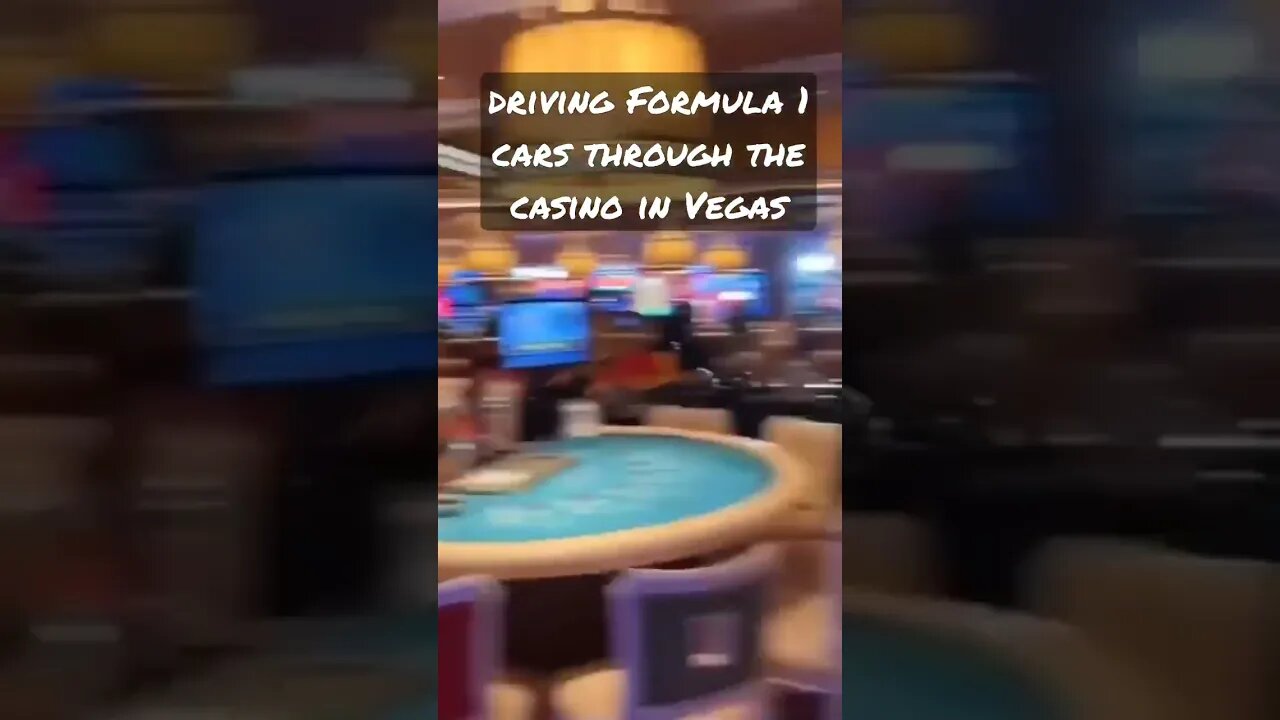 Driving Formula 1 cars through the casino in Vegas #shorts