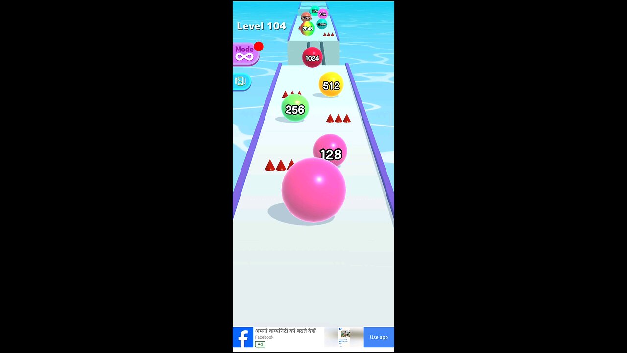 Ball rolling race gameplay