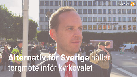 Torgmöte med Alternativ för Sverige inför kyrkovalet