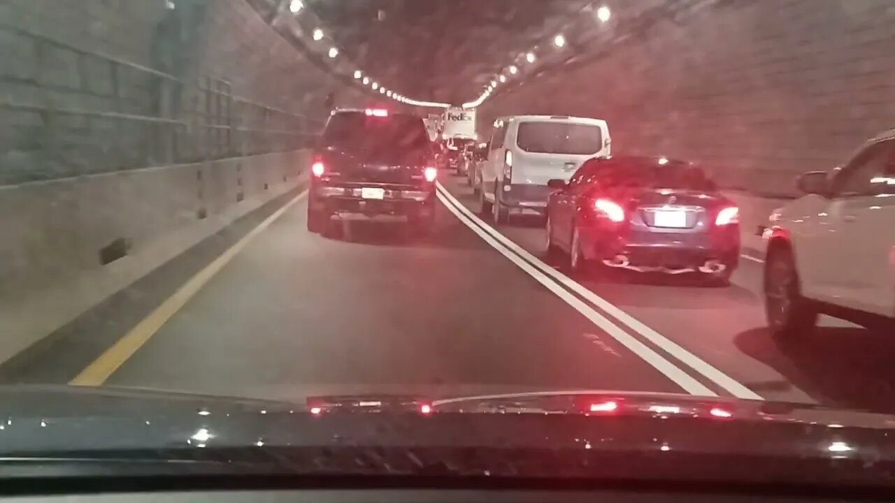 early morning traffic on the way into Boston