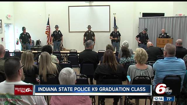 Graduation for new Indiana State Police K9 class