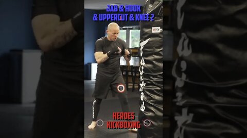 Heroes Training Center | Kickboxing & MMA "How To Double Up" Jab & Hook & Uppercut & Knee 2 #Shorts
