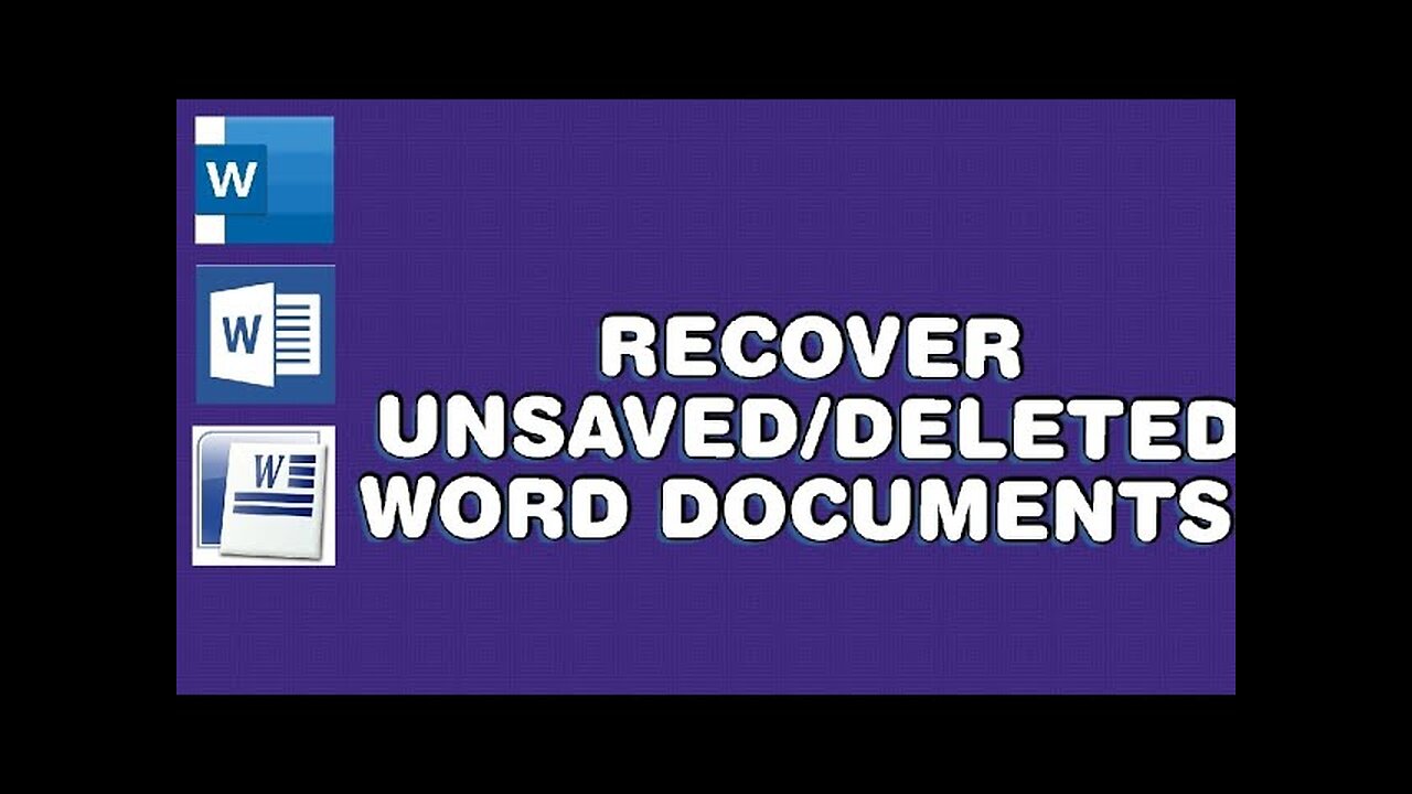 HOW TO RECOVER UNSAVED/DELETED MS WORD DOCUMENTS IN URDU/HINDI