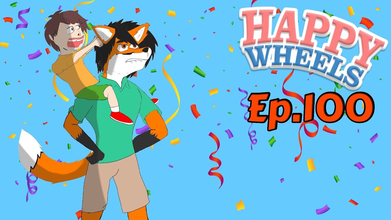 TailslyPlays Happy Wheels[Ep.100]JET FALL ft.Cityfounder