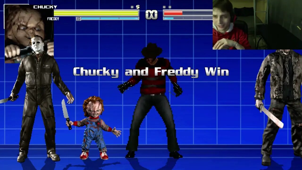 Horror Movie Characters (Chucky, Freddy Krueger, Jason, And Michael Myers) VS The Clown In A Battle